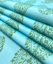 Load image into Gallery viewer, 1.6 Yard Peter Dunham Kashmir Paisley Blue Green Outdoor Upholstery Drapery Fabric WHS 5093