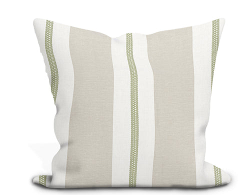 Thibaut Alden Stripe Embroidery Pillow