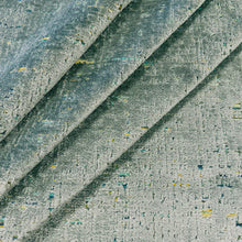 Load image into Gallery viewer, Seafoam Aqua Blue Chartreuse Cut Velvet Upholstery Fabric