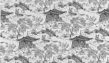 Load image into Gallery viewer, Ivory Coral Yellow Teal Blue Chinoiserie Upholstery Drapery Fabric MGF