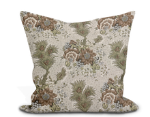 Load image into Gallery viewer, Custom Pillow Cover in Floral Thibaut Drexel Hill in Brown - One Side