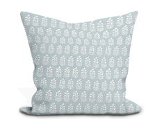 Load image into Gallery viewer, Custom Pillow Cover in Floral Thibaut Chloe in Spa Blue - One Side