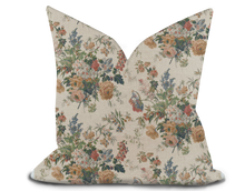 Load image into Gallery viewer, Custom Pillow Cover in Floral Botanical Thibaut Garden Club in Apricot and Slate - One Side