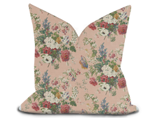 Load image into Gallery viewer, Custom Pillow Cover in Floral Botanical Thibaut Garden Club in Blush - One Side