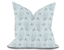 Load image into Gallery viewer, Custom Pillow Cover in Floral Botanical Thibaut Antoinette in Blue - One Side