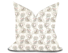 Load image into Gallery viewer, Custom Pillow Cover in Floral Botanical Thibaut Antoinette in Beige - One Side