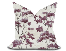 Load image into Gallery viewer, Custom Pillow Cover in Floral Botanical Thibaut Dalton in Eggplant - One Side