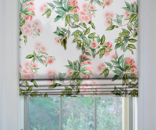 Thibaut Camellia Garden Roman Shade