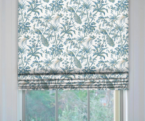 Thibaut Peacock Toile Roman Shade
