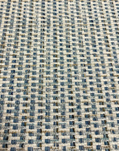 Load image into Gallery viewer, Designer Heavy Duty Water Stain Resistant Teal Blue Brown Cream Tweed Upholstery Fabric STA 5133