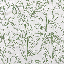 Load image into Gallery viewer, Ivory Lime Green Floral Embroidered Drapery Fabric MGF