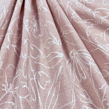 Load image into Gallery viewer, Pink White Coral Floral Embroidered Drapery Fabric MGF
