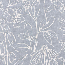 Load image into Gallery viewer, White Blue Floral Embroidered Drapery Fabric MGF