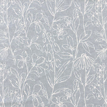 Load image into Gallery viewer, White Blue Floral Embroidered Drapery Fabric MGF