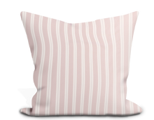 Load image into Gallery viewer, Custom Pillow Cover in Floral Thibaut Payton Stripe in Blush - One Side