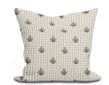 Load image into Gallery viewer, Custom Pillow Cover in Floral Thibaut Sue Belle Embroidery in Beige - One Side