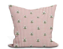 Load image into Gallery viewer, Custom Pillow Cover in Floral Thibaut Sue Belle Embroidery in Rose - One Side