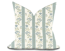 Load image into Gallery viewer, Custom Pillow Cover in Thibaut Moselle in Soft Blue - One Side