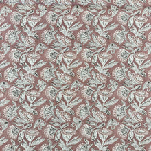 Load image into Gallery viewer, Linen Blend Mauve Floral Upholstery Drapery Fabric MGF