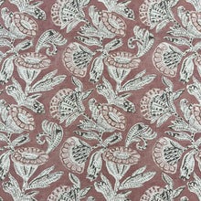 Load image into Gallery viewer, Linen Blend Mauve Floral Upholstery Drapery Fabric MGF