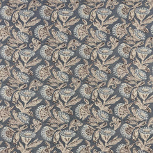 Load image into Gallery viewer, Linen Blend Blue Seafoam Teal Floral Upholstery Drapery Fabric MGF