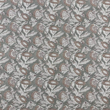 Load image into Gallery viewer, Linen Blend Sage Green Brown Beige Floral Upholstery Drapery Fabric MGF