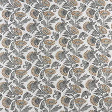Load image into Gallery viewer, Linen Blend Beige Seafoam Green Mustard Floral Upholstery Drapery Fabric MGF