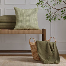 Load image into Gallery viewer, Seafoam Green Stripe Chenille Upholstery Fabric / Rainforest