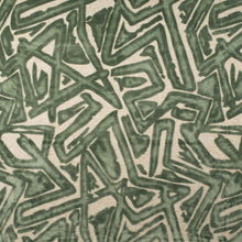 Load image into Gallery viewer, Green Beige Abstract Cut Velvet Upholstery Fabric / Eucalyptus