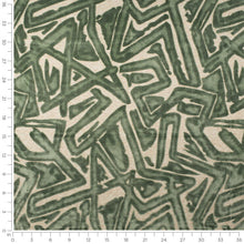 Load image into Gallery viewer, Green Beige Abstract Cut Velvet Upholstery Fabric / Eucalyptus