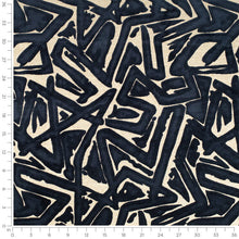 Load image into Gallery viewer, Navy Blue Beige Abstract Cut Velvet Upholstery Fabric / Indigo