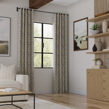 Load image into Gallery viewer, Sky Blue Grey Cream Ikat Medallion Upholstery Drapery Fabric