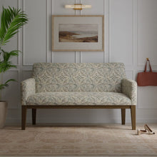 Load image into Gallery viewer, Sky Blue Grey Cream Ikat Medallion Upholstery Drapery Fabric