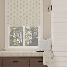 Load image into Gallery viewer, Cotton White Green Blue Floral Chintz Upholstery Drapery Fabric