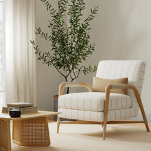 Load image into Gallery viewer, Heavy Duty Ivory Brown Stripe Upholstery Drapery Fabric