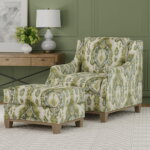 Load image into Gallery viewer, Off White Olive Green Aqua Blue Ikat Upholstery Fabric / Avocado