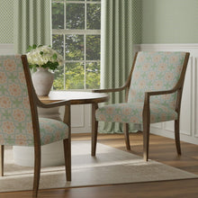 Load image into Gallery viewer, Cotton Blue White Coral Green Medallion Upholstery Drapery Fabric