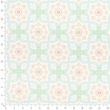Load image into Gallery viewer, Cotton Blue White Coral Green Medallion Upholstery Drapery Fabric