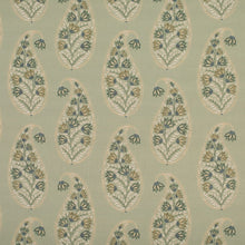Load image into Gallery viewer, Seafoam Aqua Teal Green Floral Paisley Upholstery Drapery Fabric / Celery