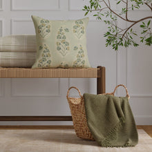 Load image into Gallery viewer, Seafoam Aqua Teal Green Floral Paisley Upholstery Drapery Fabric / Celery