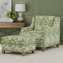 Load image into Gallery viewer, Cotton Ivory Green Abstract Leaf Upholstery Drapery Fabric / Thyme