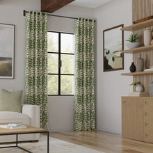 Load image into Gallery viewer, Cotton Ivory Green Abstract Leaf Upholstery Drapery Fabric / Thyme