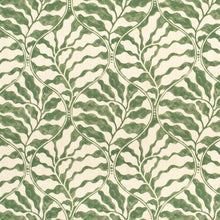 Load image into Gallery viewer, Cotton Ivory Green Abstract Leaf Upholstery Drapery Fabric / Thyme