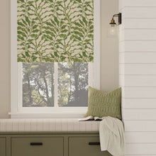 Load image into Gallery viewer, Cotton Ivory Green Abstract Leaf Upholstery Drapery Fabric / Thyme