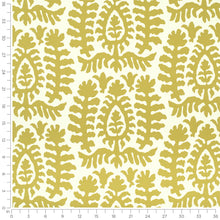 Load image into Gallery viewer, InsideOut Indoor Outdoor Performance Cream Chartreuse Green Tribal Floral Medallion Upholstery Fabric