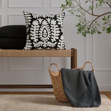 Load image into Gallery viewer, InsideOut Indoor Outdoor Performance Black Off White Tribal Floral Medallion Upholstery Fabric
