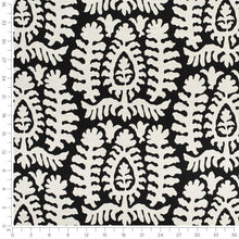 Load image into Gallery viewer, InsideOut Indoor Outdoor Performance Black Off White Tribal Floral Medallion Upholstery Fabric