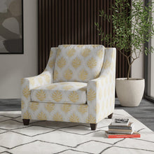 Load image into Gallery viewer, Cream Mustard Gold Blue Grey Floral Medallion Upholstery Drapery Fabric