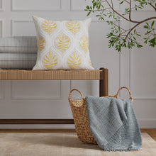 Load image into Gallery viewer, Cream Mustard Gold Blue Grey Floral Medallion Upholstery Drapery Fabric