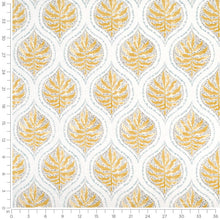 Load image into Gallery viewer, Cream Mustard Gold Blue Grey Floral Medallion Upholstery Drapery Fabric
